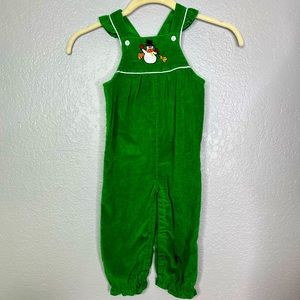 Vintage snowman Christmas overalls sears sz 24 mo